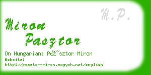 miron pasztor business card